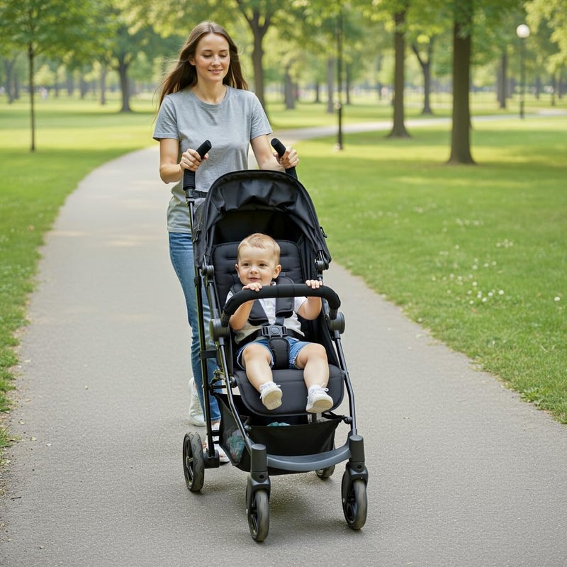 Tnfeeon 2PCS Stroller Help Gloves Handle Cover Baby Kid Pushchair Pram Stroller Black - Image 5